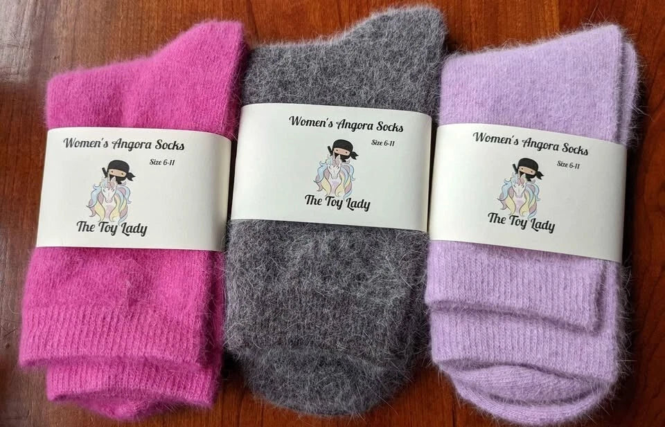 2 Pair Adult Angora Rabbit Fiber Socks